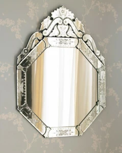 Зеркало венецианское восьмигранное в стеклянной раме "Кастелло" LOUVRE HOME НАСТЕННОЕ ЗЕРКАЛО 036133 Зеркальный
