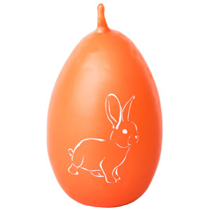 86932723 Свеча Пасхальное яйцо с кроликом оранжевая 5,5 см STLM-0072621 EVIS