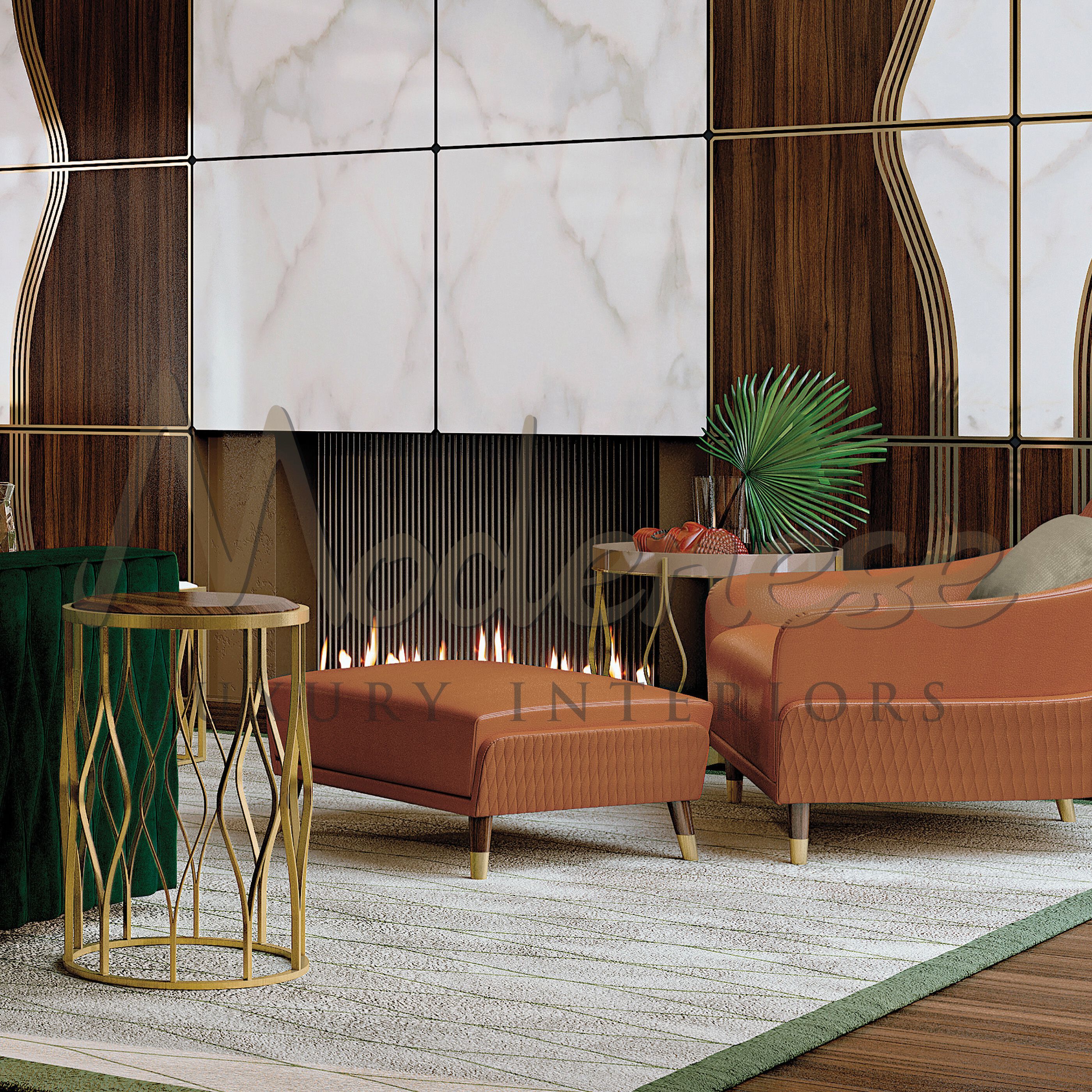 Кожаная мягкая подставка для ног Modenese Luxury Interiors HARMONY ARCH-00079424 - Вид №3