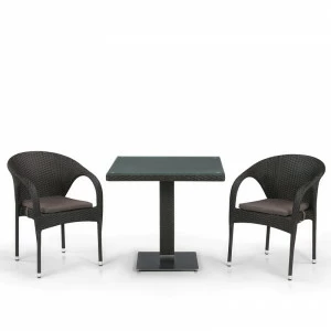 Мебель садовая, столик и кресла коричневые на 2 персоны Tika AFINA  130548 Коричневый