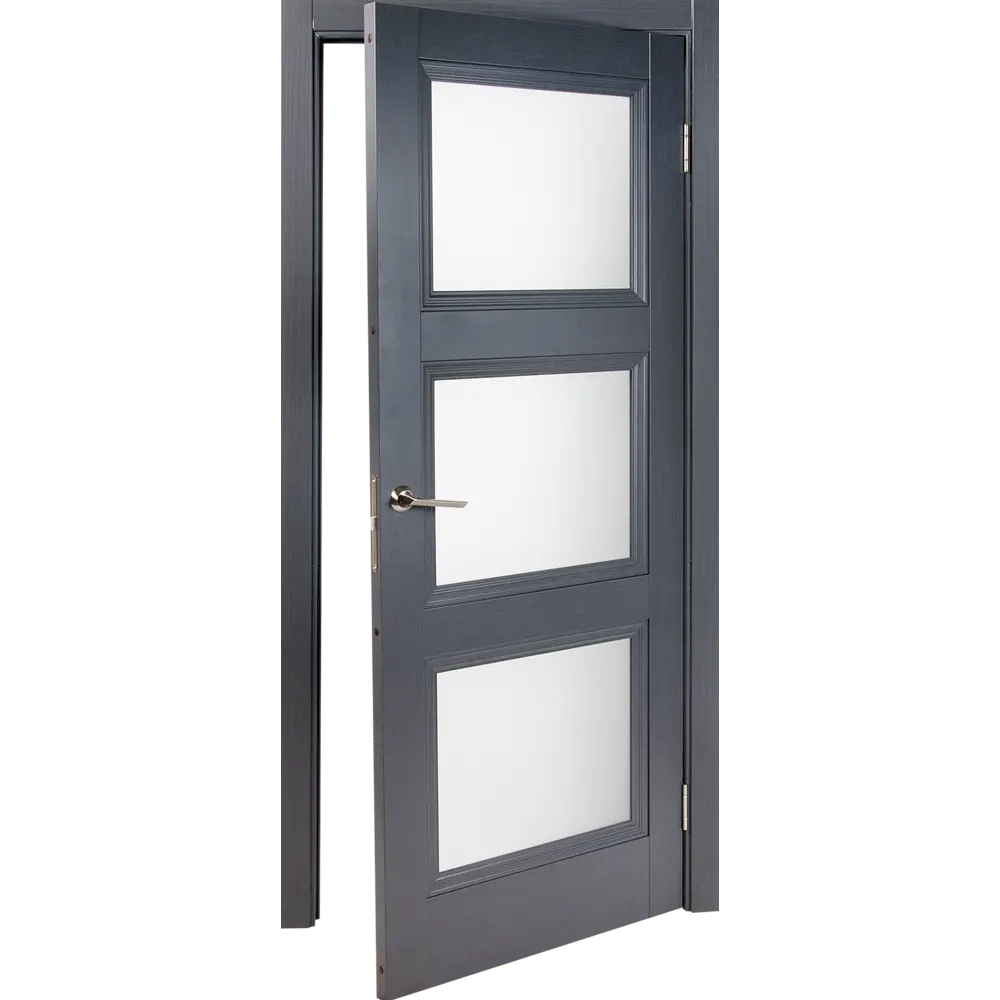 Дверь межкомнатная со стеклом трилло 80x200 см Hardflex цвет грей легно с замком и петлями 82347856 STLM-2031259 МАРИО РИОЛИ  - Вид №8
