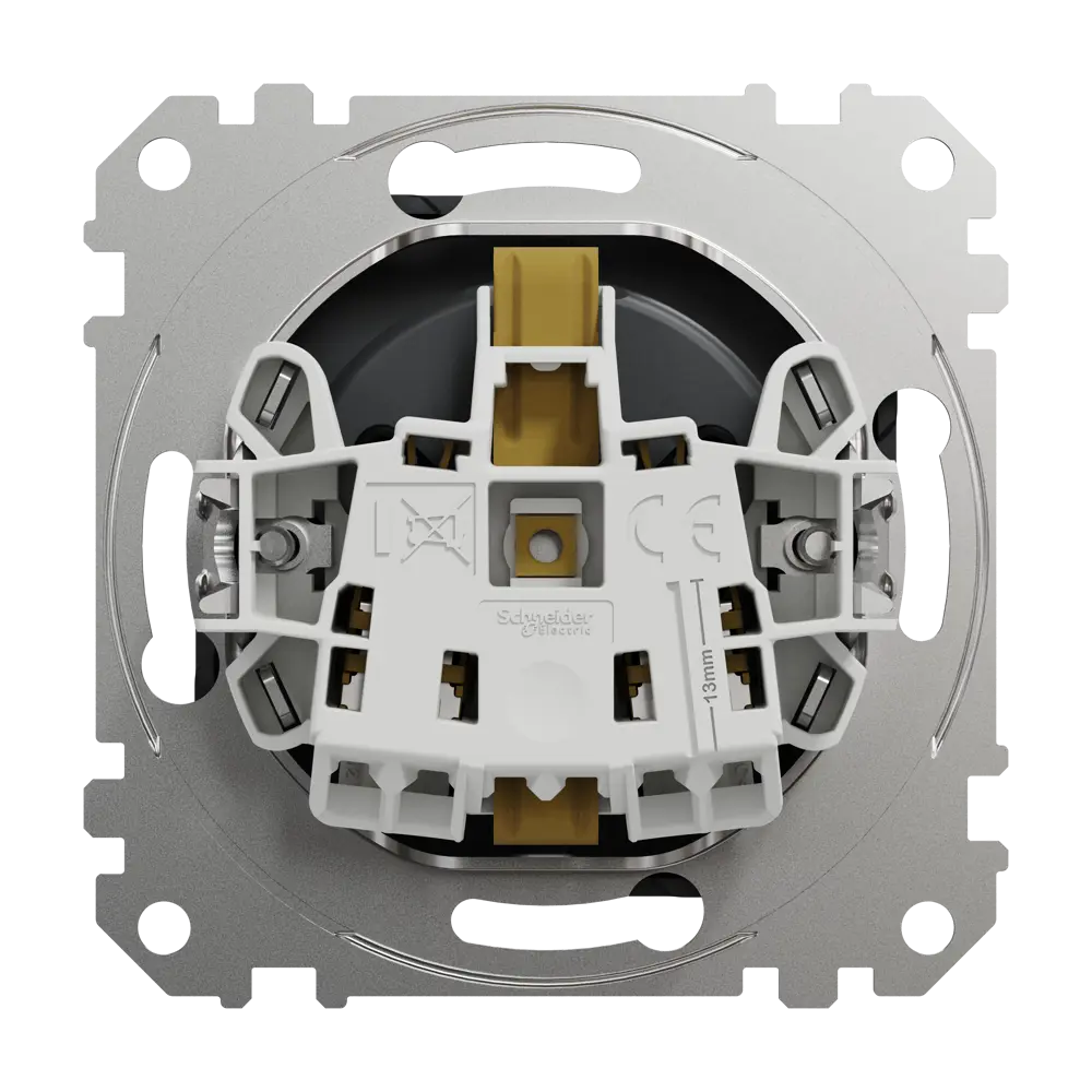 Розетка встраиваемая Systeme Electric Sedna Design с заземлением со шторками цвет антрацит STLM-2139275 - Вид №2
