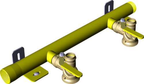 618 209 Модель G2345S Трубопроводные системы  Газовая арматура  Коллекторы  Однотрубные газовые счетчики Santreyd  - Вид №3