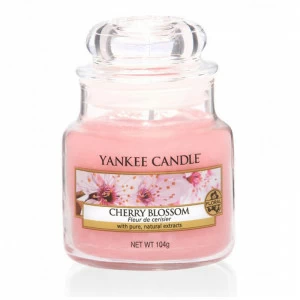 Свеча маленькая в стеклянной банке "Цветущая вишня" Cherry Blossom 104гр 25-45 часов YANKEE CANDLE ВИШНЯ 267951 Розовый