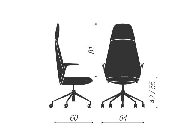 Офисное кресло с высокой спинкой с 5 спицами Moschella Beetle ARCH-00119170 - Вид №3