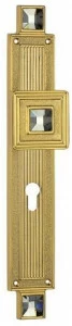 LINEA CALI' Ручка дверная из латуни Deco с замком на пластине Opera crystal