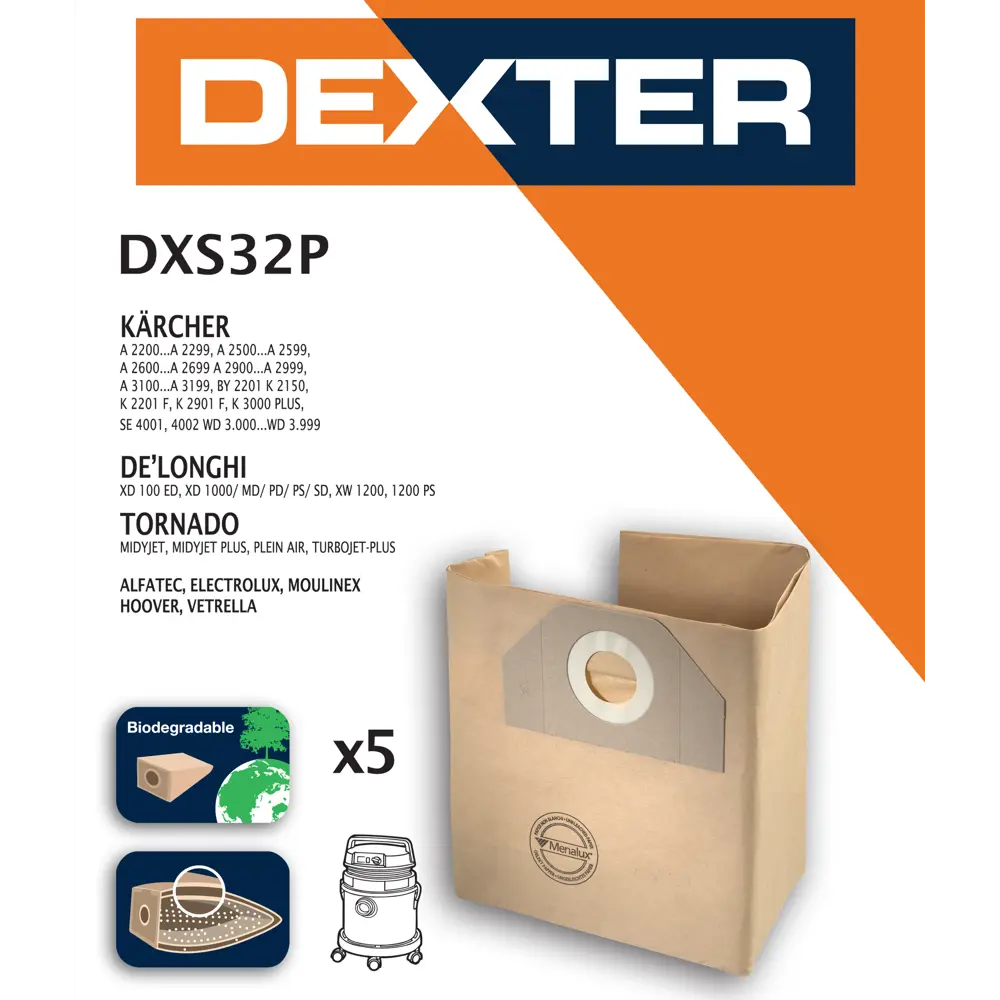 Мешки бумажные для пылесоса Dexter DXS32P 20 л, 5 шт STLM-2043112 - Вид №6