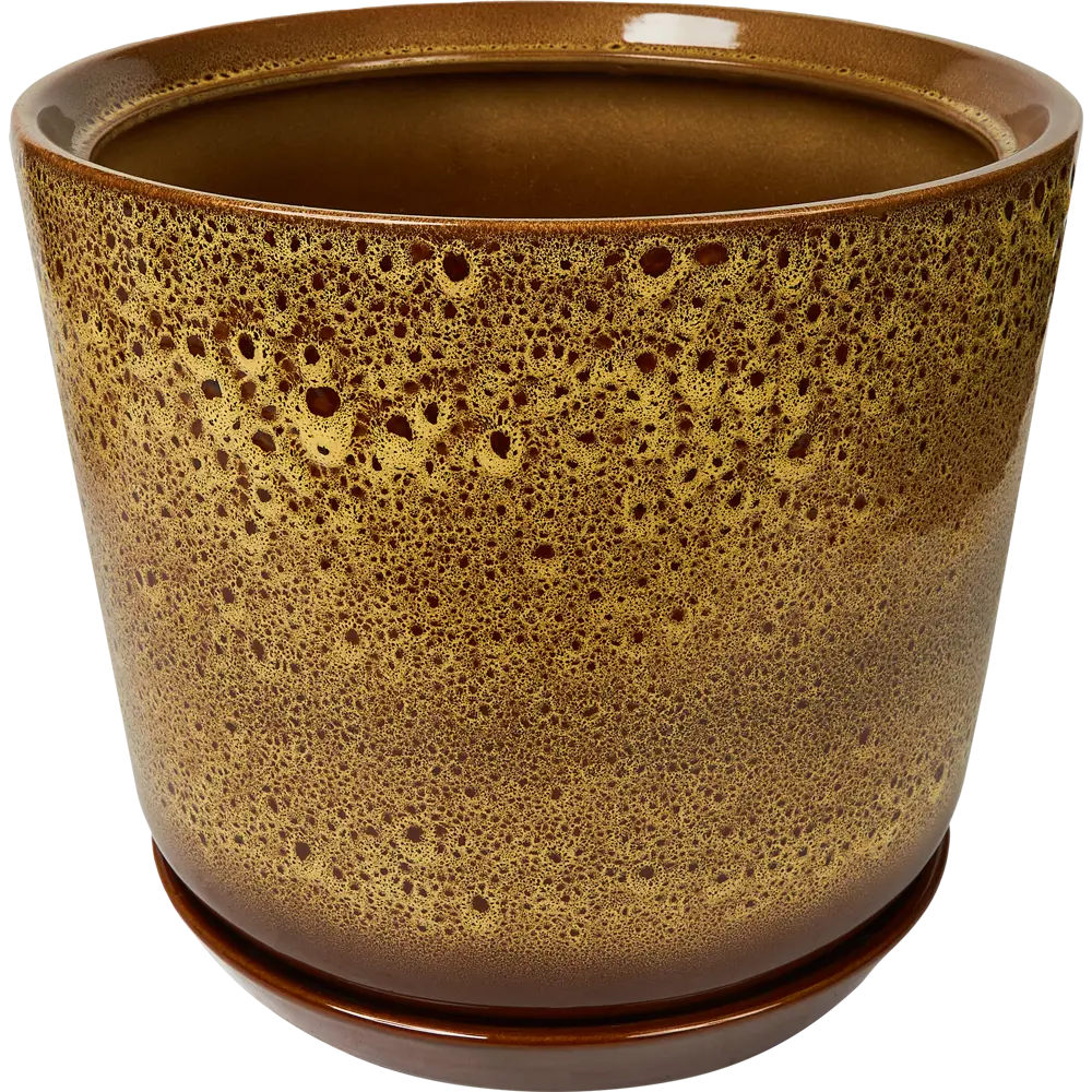 Горшок цветочный Gonchar Лира №1 Люкс ø29 h26 v11.5 л керамика желтый Товар без серии STLM-2163396