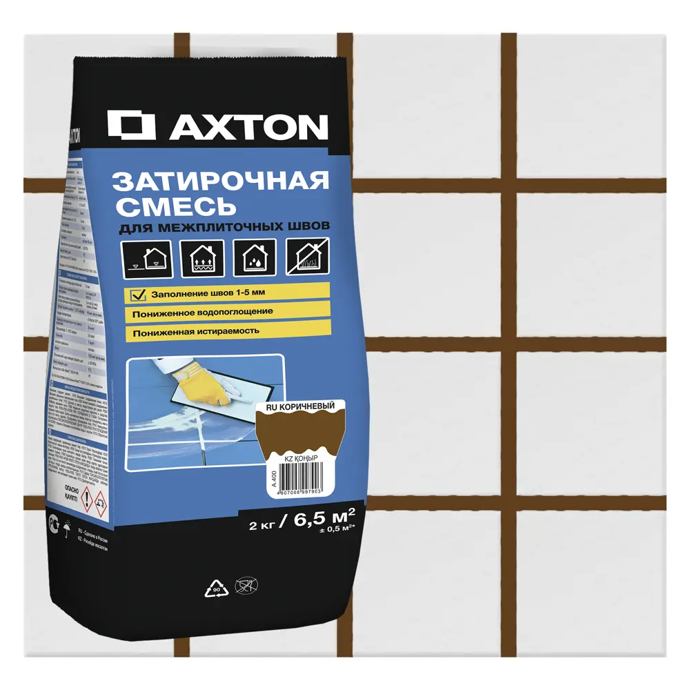 Затирка цементная Axton А.400 цвет коричневый 2 кг Без серии STLM-2078139