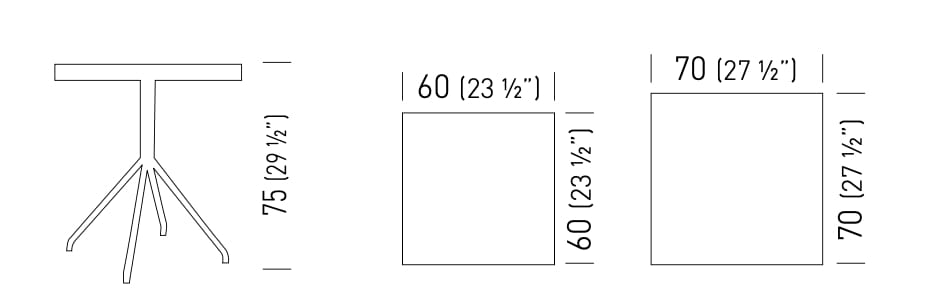 Квадратный металлический стол GABER LOL SQUARE ARCH-00106128 - Вид №2