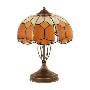 Настольная лампа бронза со стеклянным витражным абажуром Witraz 10658 ALFA ВИТРАЖ 337386 Бронза;коричневый