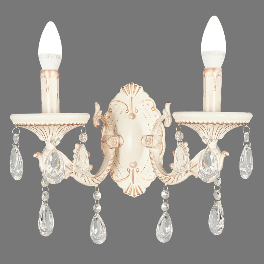 Бра Версаль 2xE14x60 Вт, металл, цвет белый Eurosvet STLM-2036085 - Вид №4