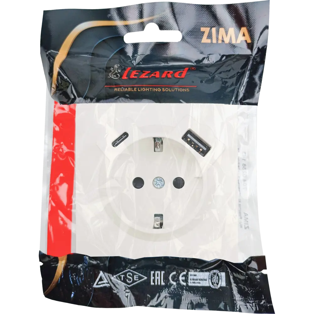 Розетка USB встраиваемая Lezard Zima с заземлением цвет слоновая кость STLM-2015469 - Вид №5