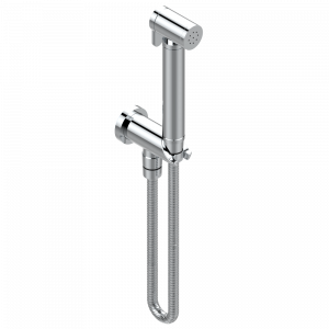 G6E-5840/9 Комплект для гигиенического душа: лейка с клапаном, усиленный шланг 1,25м и вывод для шланга со встроенным защитным остановом Thg-paris Metamorphose с белой керамикой Хром