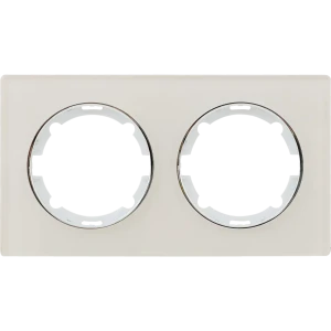 Рамка для розеток и выключателей Onekey Florence 2 поста стекло цвет бежевый