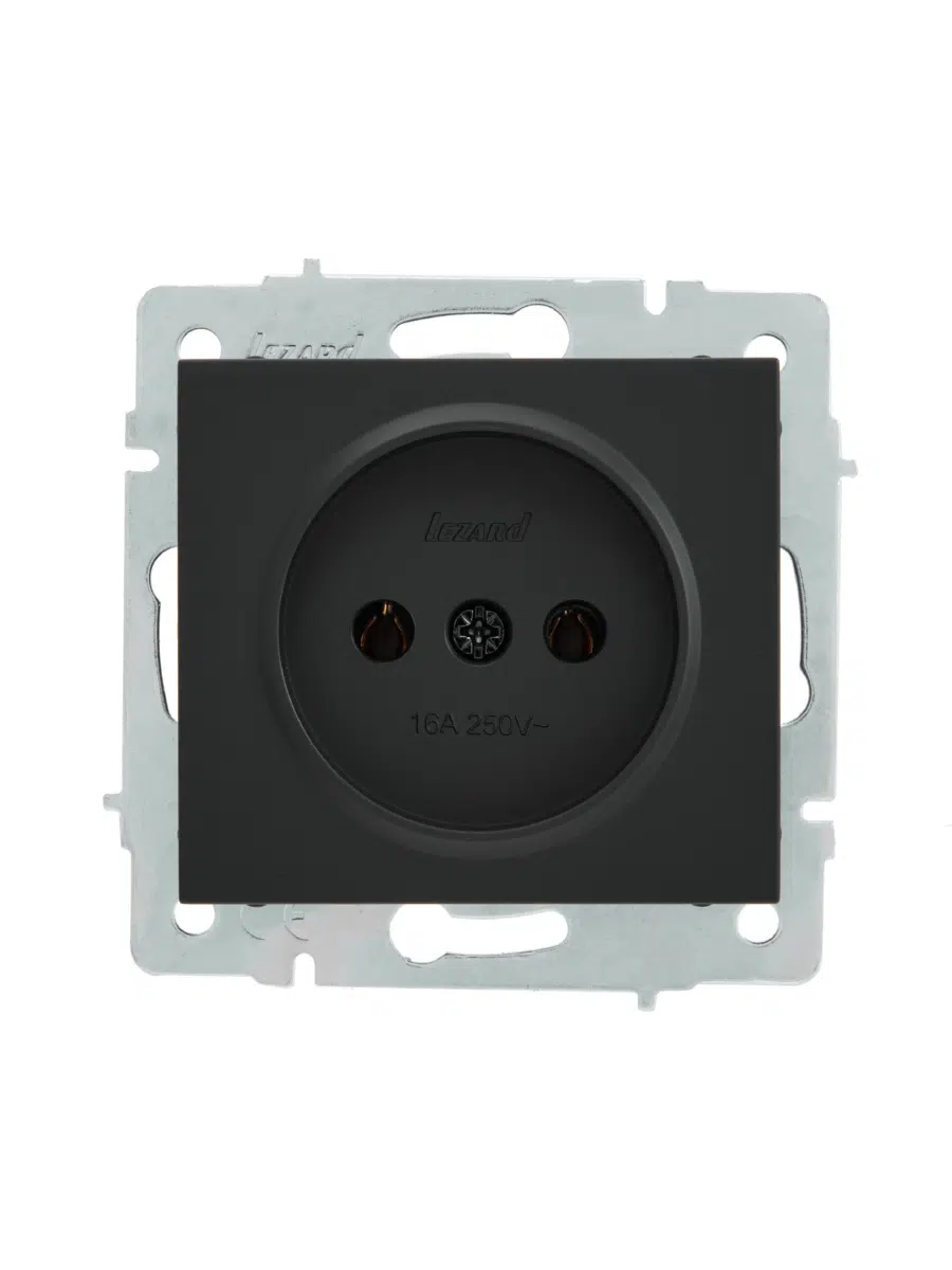 RAIN Розетка бз (керамика) (механизм) без рамки черный LEZARD 703-4288-121 - Вид №1