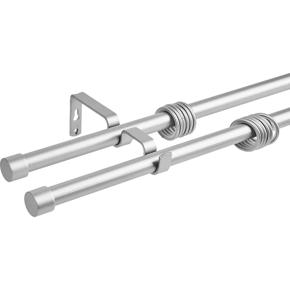 Настенный карниз раздвижной двухрядный Orbis d19/16 мм 140-280 см металл цвет серебро STLM-2166550