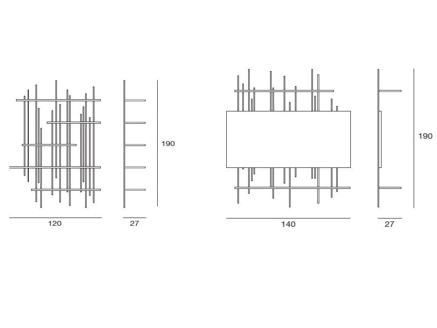 Книжный шкаф / шкаф для телевизора из металла и дерева Pacini & Cappellini ARCH-00120524 - Вид №2