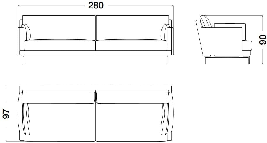 4-местный диван из нубука и ткани CPRN HOMOOD Cocoon ARCH-00113061 - Вид №2