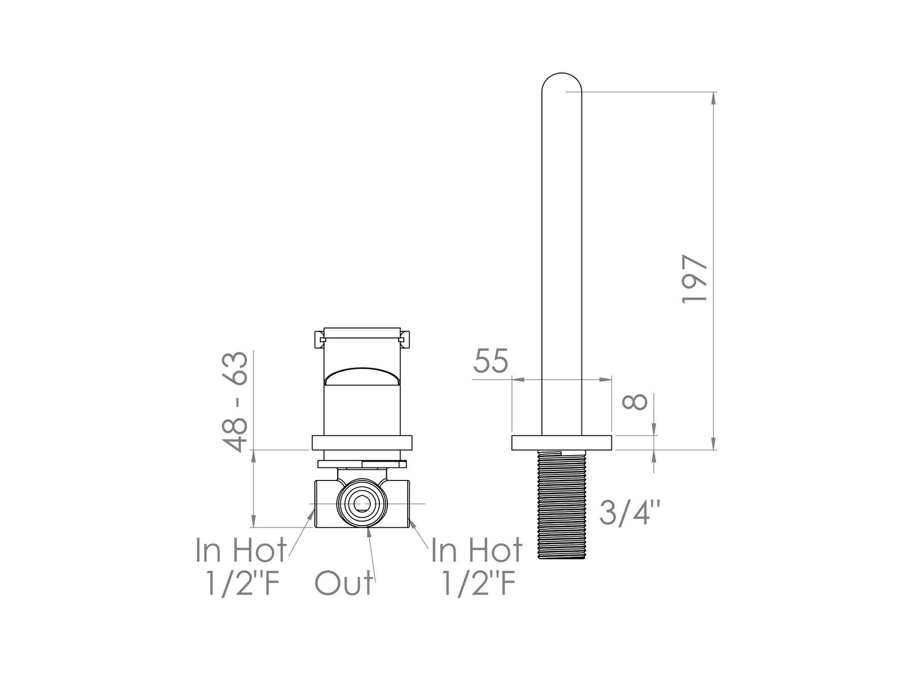 Однорычажный настенный смеситель для раковины с 2 отверстиями rvb POLO CLUB ARCH-00013549