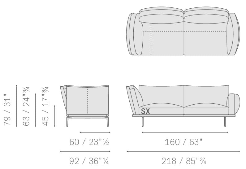 Кожаный диван с полуостровом Poltrona Frau коллекция-диваны и кресла ARCH-00128919 - Вид №12