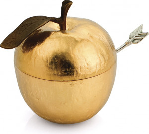 10542016 Michael Aram Банка для меда Michael Aram Золотое яблоко 11см (золотистая) Сталь нержавеющая