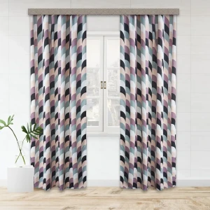 Штора на ленте Полоса 150x260 см цвет коричневый 2 шт