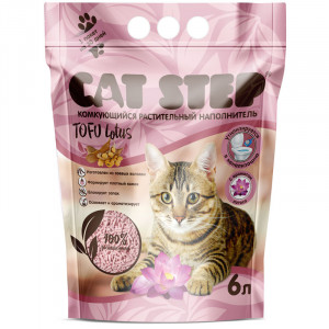 ПР0059134 Наполнитель для кошачьего туалета Tofu Lotus комкующийся растительный 6л CAT STEP