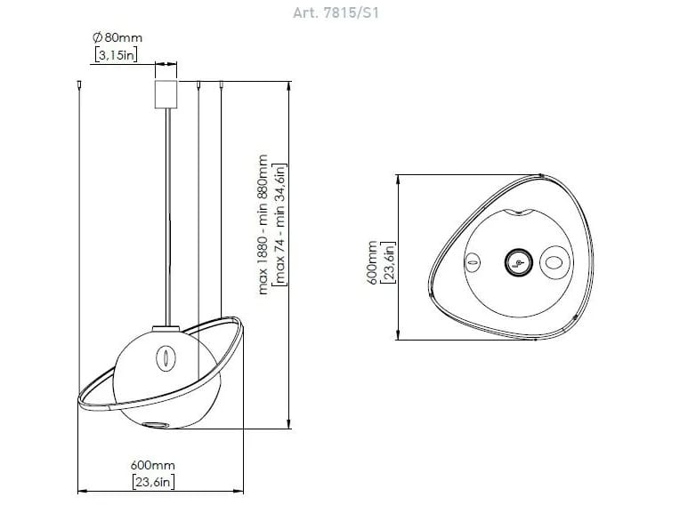 Подвесной светильник из муранского стекла и металла Patrizia Volpato Move ARCH-00106712 - Вид №1