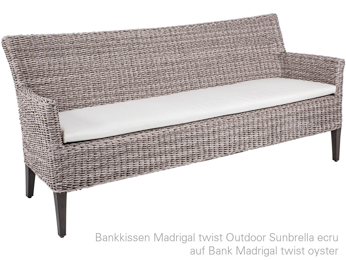 68.00.0388 Скамейка Мадригал 3-х местная Твист устрица / серый камень Mbm  - Вид №4