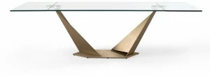 Reflex Раздвижной прямоугольный стеклянный стол с металлическим основанием