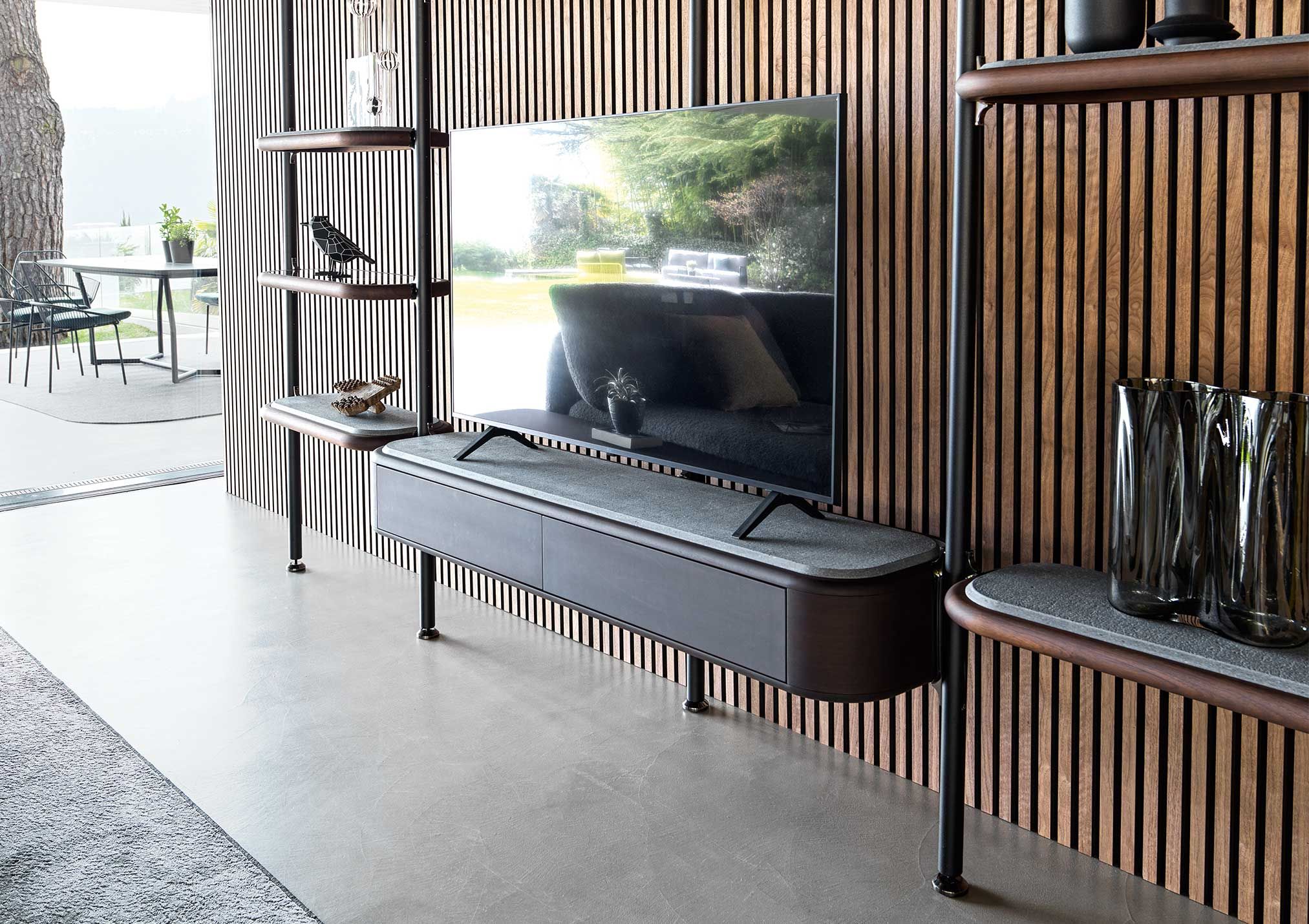 Модульный книжный шкаф с подставкой для телевизора BertO IAN ARCH-00034691 - Вид №3