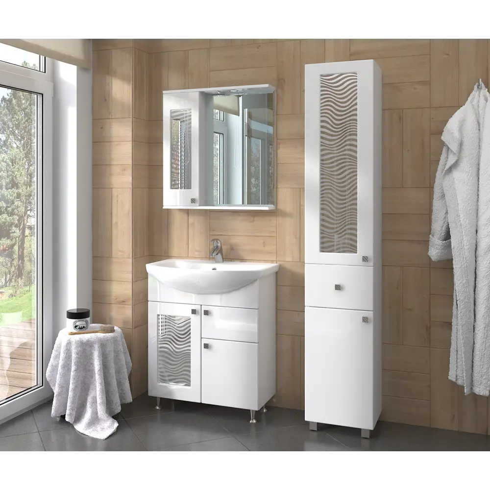 Тумба под раковину напольная «Мальта» 65 см цвет белый VIGO STLM-2178673 - Вид №2