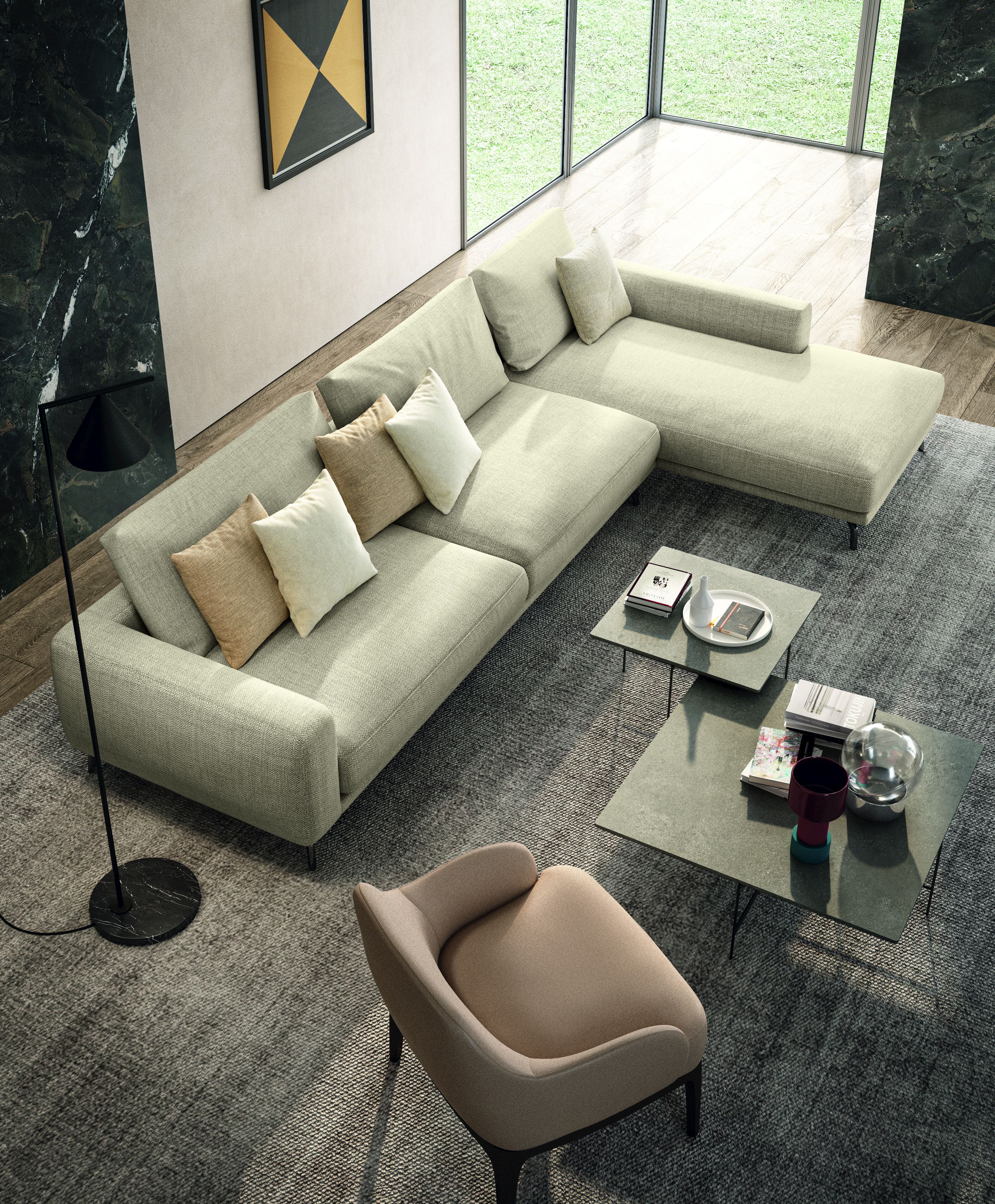 Угловой диван из ткани Marac Лион ARCH-00028141 - Вид №4