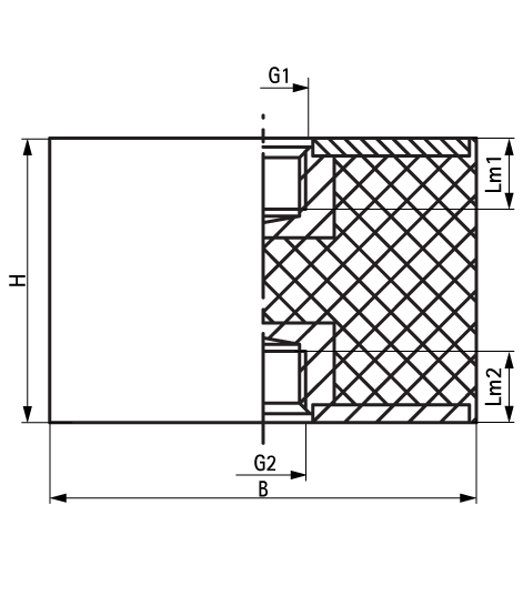 2801600420 VibraTek® SB-FF Silentblock a rubber silentblock with two internal threads walraven  - Вид №1