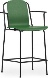 601968 Барное кресло 65 см Черная сталь / зеленый Normann Copenhagen Studio