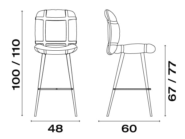 Высокий тканевый стул с подставкой для ног Fasem Avion ARCH-00139966 - Вид №1