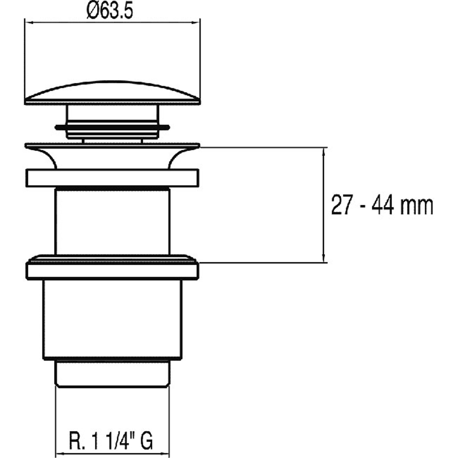 Сливной клапан Click-Clack для умывальника без перелива-13494010 TRES Drain - Вид №1