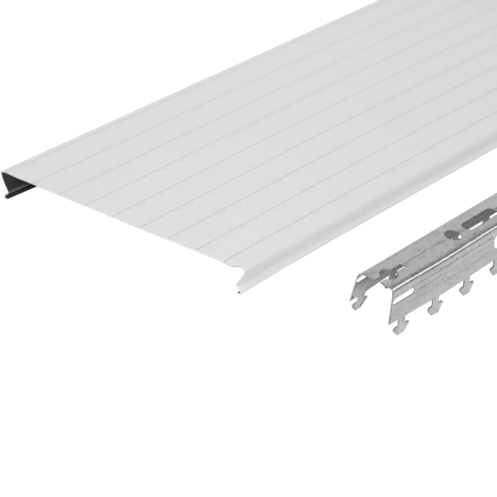 ARTENS Реечный потолок жемчужно-белый с металлической полосой 1.7х1.8 м 15373344 STLM-1016584 - Вид №2