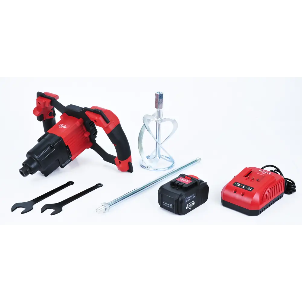 Миксер строительный аккумуляторный Elitech МСА 18БЛ2, 18 В Li-ion 1x4Ач STLM-2171365 - Вид №1