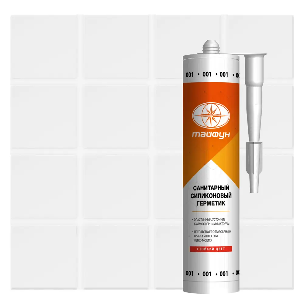 Герметик силиконовый Atlas Тайфун 001 цвет белый 280 мл STLM-2011835