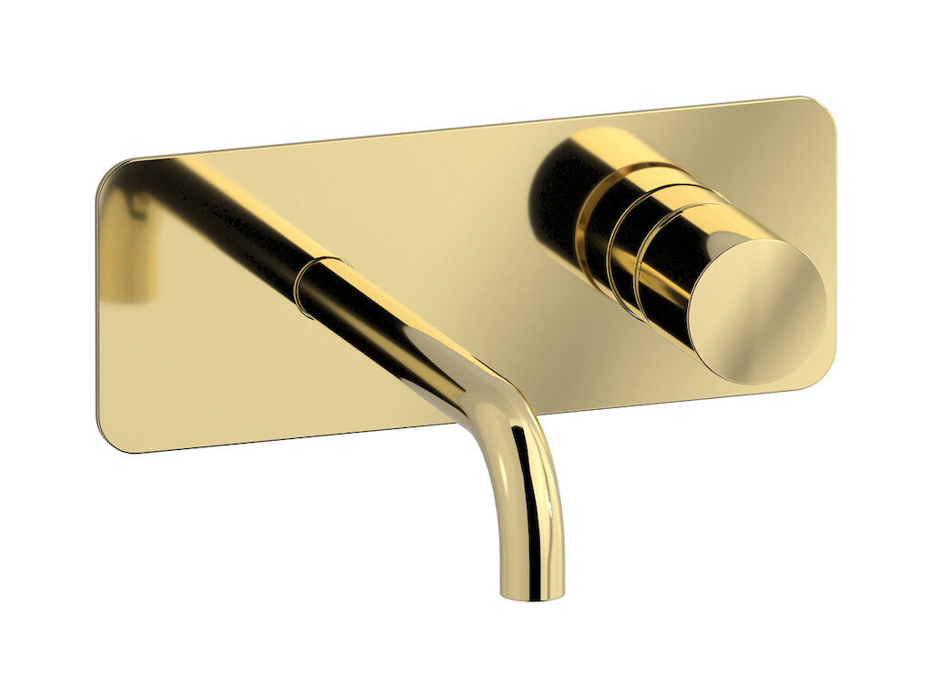 Встроенный в стену смеситель для раковины на 2 отверстия в комплекте с донным клапаном WE ARE IB rr206ii Pale Gold Brera