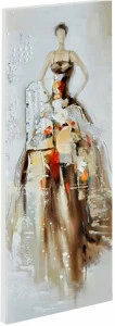Картина на холсте 140х70 см "Девушка в платье" EVENHOME КАРТИНЫ МАСЛОМ 129725 Бежевый;серый;разноцветный
