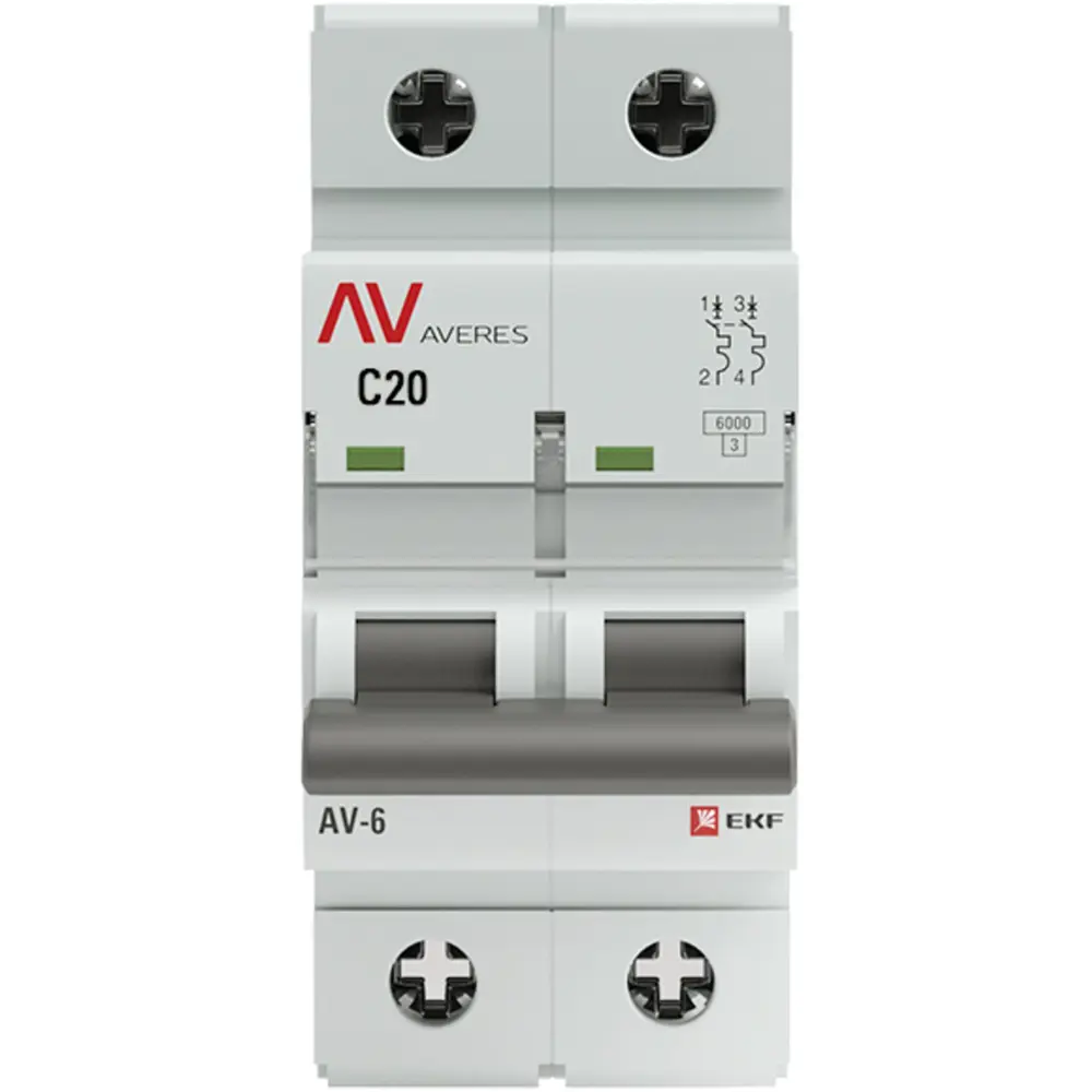 Автоматический выключатель EKF AV-6 2P для защиты электросети 84579880 STLM-0052242 - Вид №1