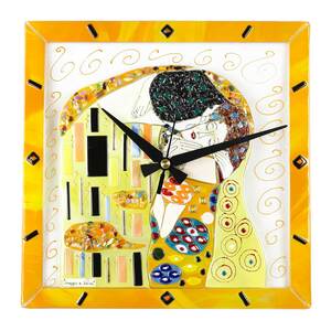 4155 ORIGINALMURANOGLASS Настенные часы Поцелуй Климта - муранское стекло OMG 34 см