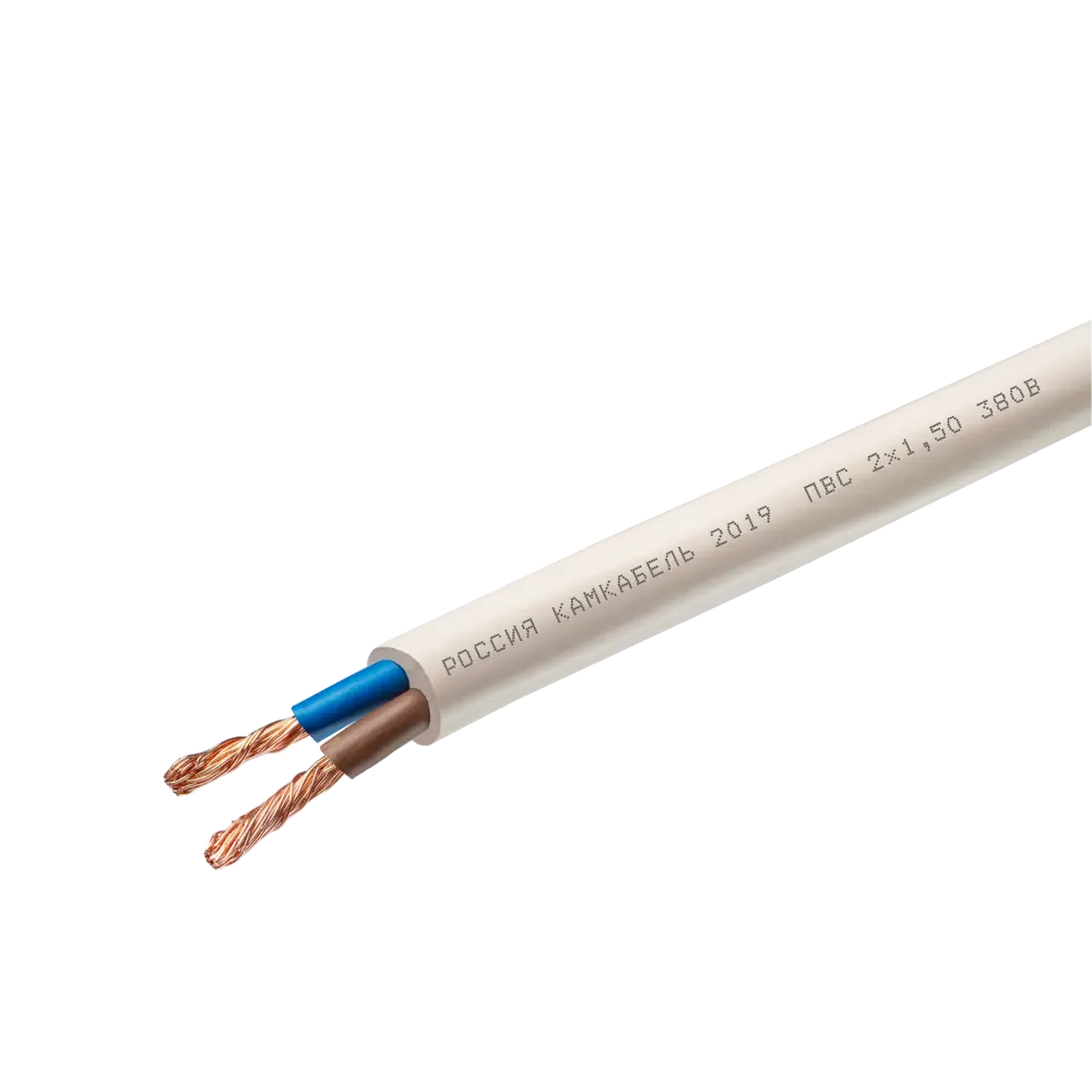 Провод Камкабель ПВС 2x1.5 20 м ГОСТ цвет белый STLM-2061050 - Вид №3