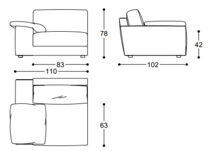 Модульный тканевый диван BLACK TIE DANTE ARCH-00097997 - Вид №3