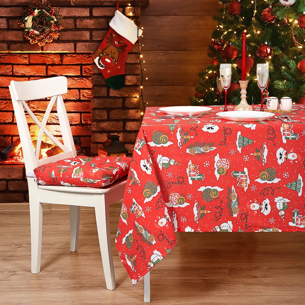 Скатерть Altali Санта прямоугольная 140x170 см цвет красный STLM-2159402 - Вид №7