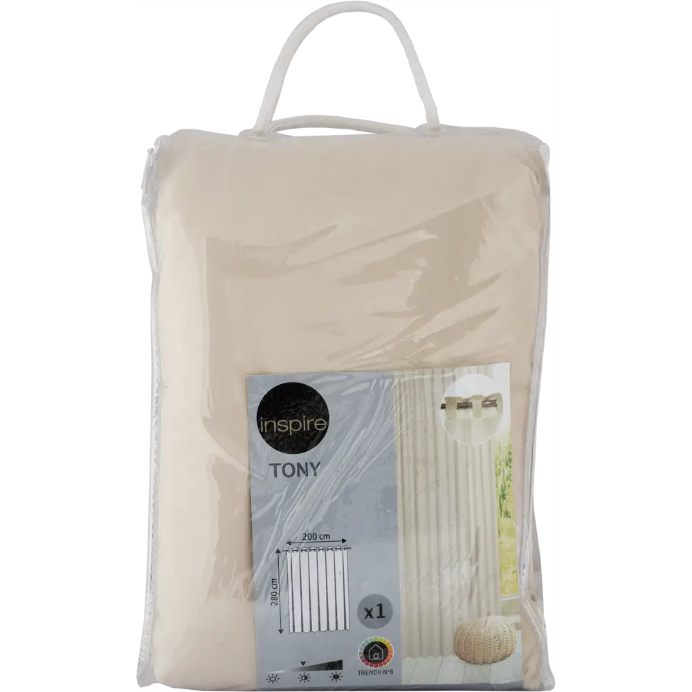 Штора на ленте со скрытыми петлями Inspire Tony 200x280 см цвет бежевый Cream 5 82604592 STLM-2090787  - Вид №7