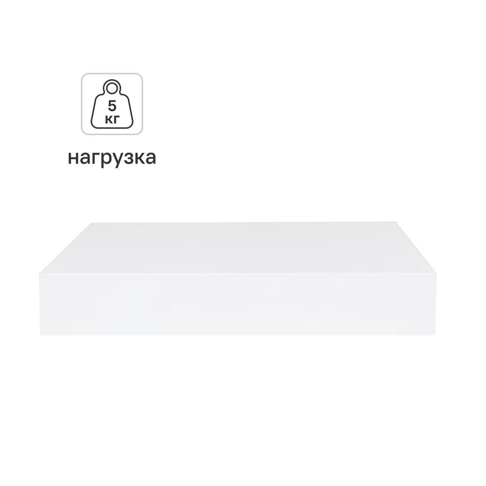 Настенная полка KONSENSA 23x23.5 см со скрытым креплением МДФ цвет белый STLM-2080413 - Вид №1